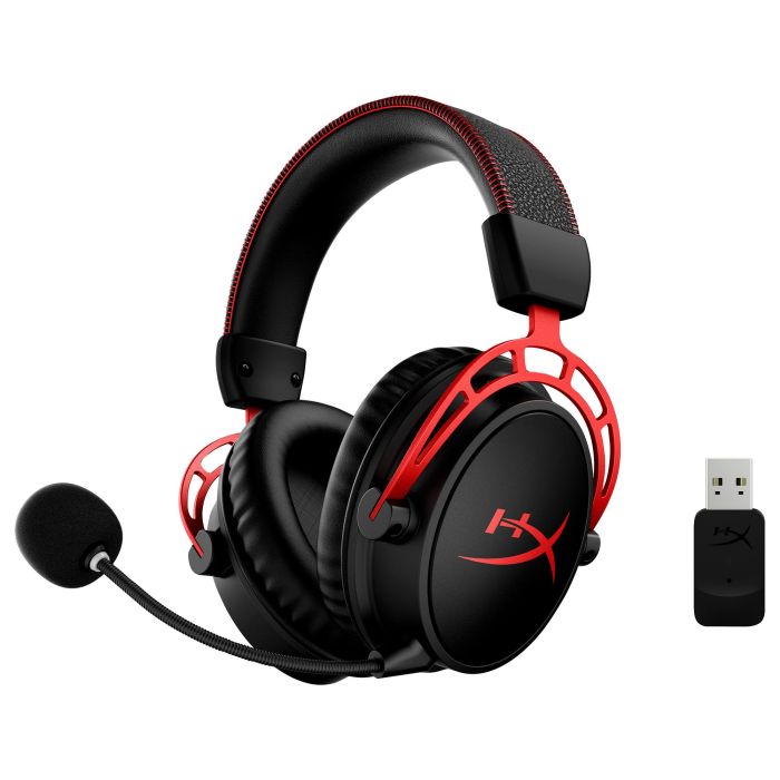 HP Cloud Alpha Wireless Gaming Headset Auriculares Inalámbricos Gaming Sonido Virtual 7.1 Surround DTS Headphone:X Over-Ear Negro Rojo