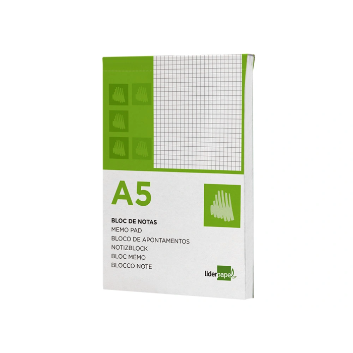 Liderpapel Bloc de notas A5 Cuadro 4mm, 80 hojas, 60 g/m², perforado 2
