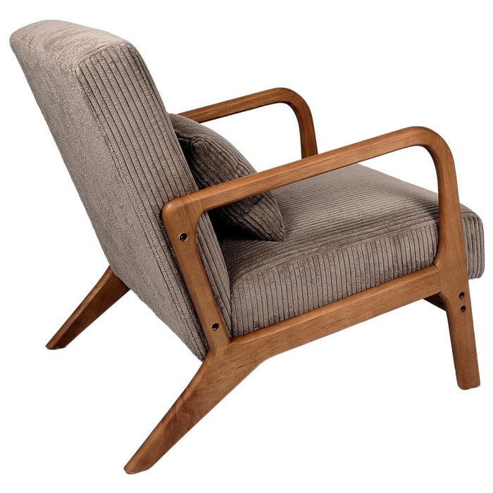 Home Deco Factory Butaca Scott Taupé Colección Cocooning Tapizado Acanalado Poliéster Piel Sintética 64.5x83.5x75 cm 5