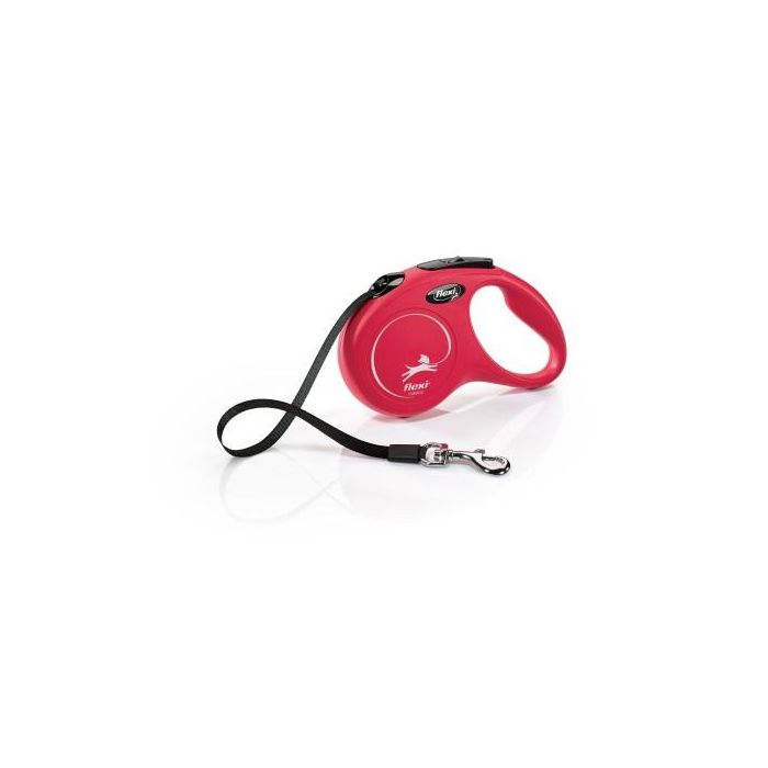 Flexi Classic-Cinta Correa para Perro Rojo 5M S Soporta hasta 15 kg Hecho en Alemania