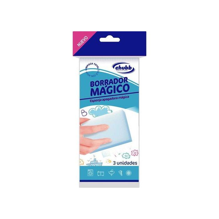 Chubb Borrador mágico c01153 3 uds 10x7x3cm, elimina manchas en múltiples materiales