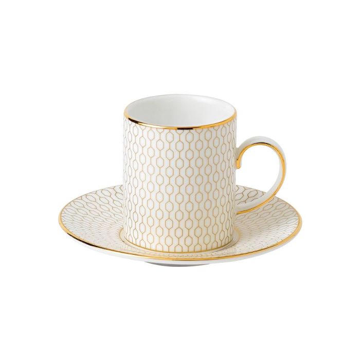Wedgwood Taza de Café con Plato 80 ml (2 Unidades) Colección Arris-Gio Gold Bone China 0 Wedgwood Taza de Café con Plato 80 ml (2 Unidades) Colección Arris-Gio Gold Bone China 0