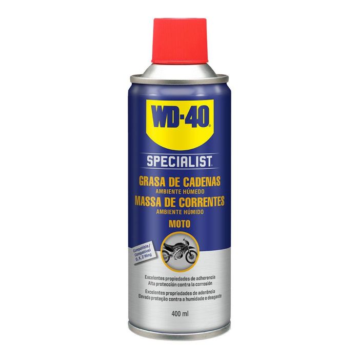 Wd40 Grasa para Cadenas 400 ml Lubricante con PTFE para Condiciones Húmedas