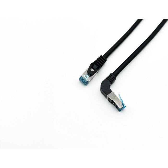 EQUIP Cable de Red Cat6A S/FTP 2xRJ45 Angulado 2.00m Negro LSZH