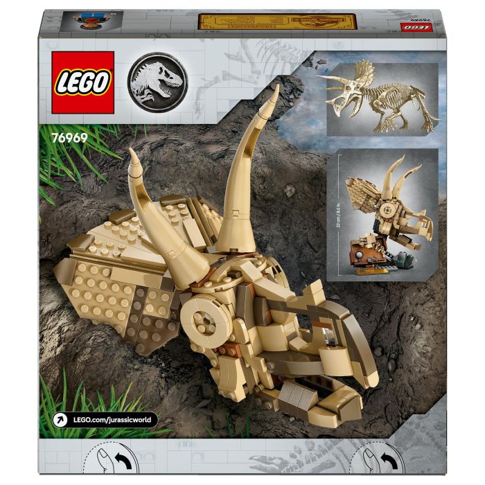 Lego Jurassic World 76969 Fósiles de dinosaurios: Cráneo de triceratops - Juego para niños de 9 años