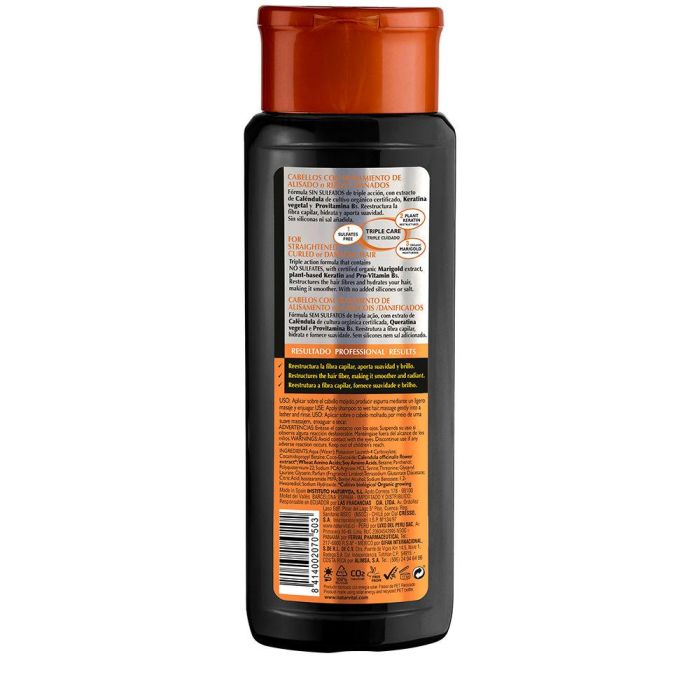 ORGANIC SALON Champú sin sulfatos cuidado delicado hidratante con Caléndula, Queratina vegetal y Pro-vitamina B5 para cabello seco, rizado o dañado 300 ml 1