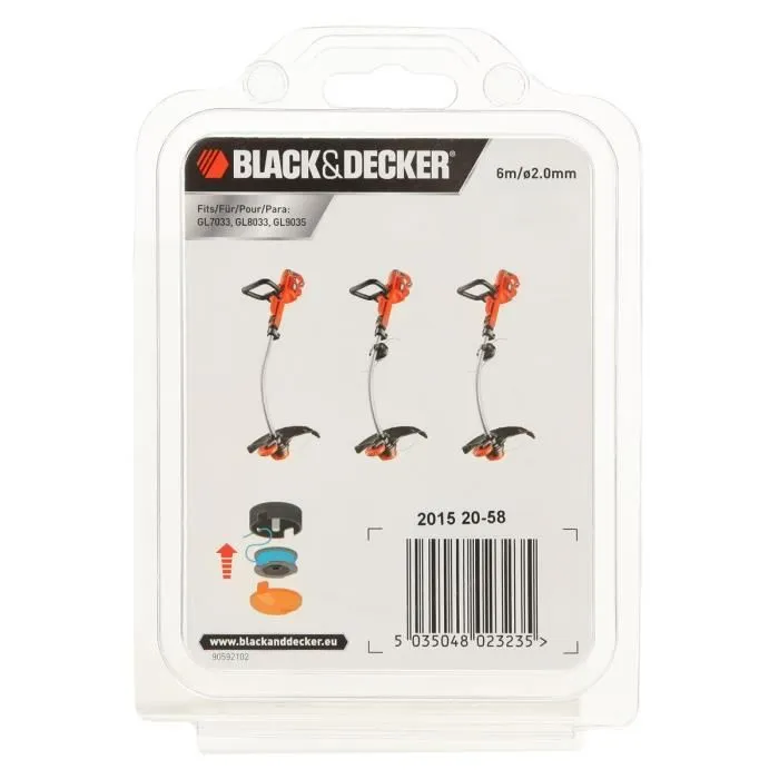 Black + Decker GL7033 Bobina Reflex 6m 2mm Cable 1