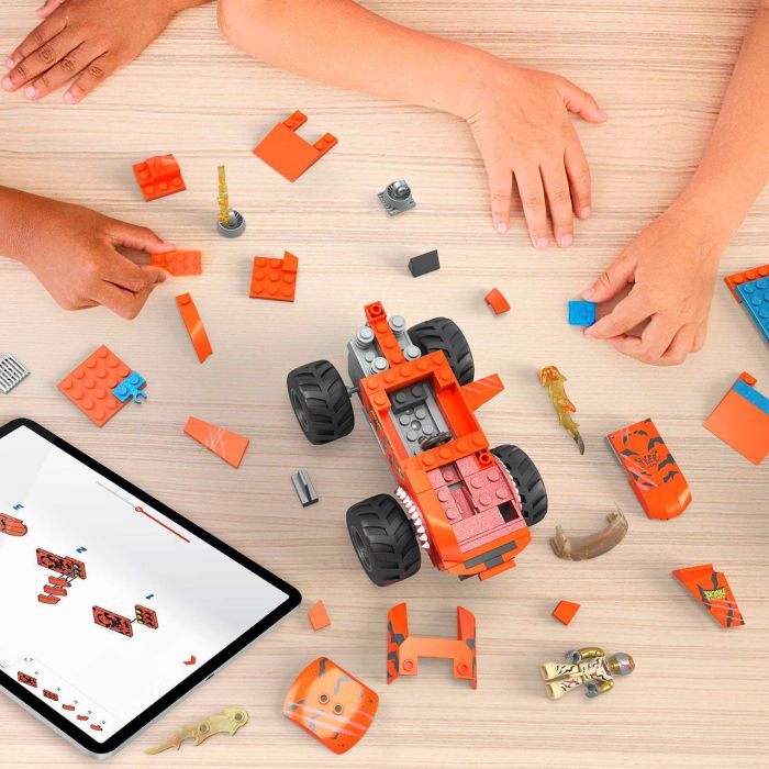 Mega Bloks Monster Trucks Pista Tiger Shark HKF88 Set de Construcción con Coches y Accesorios +5 Años 1