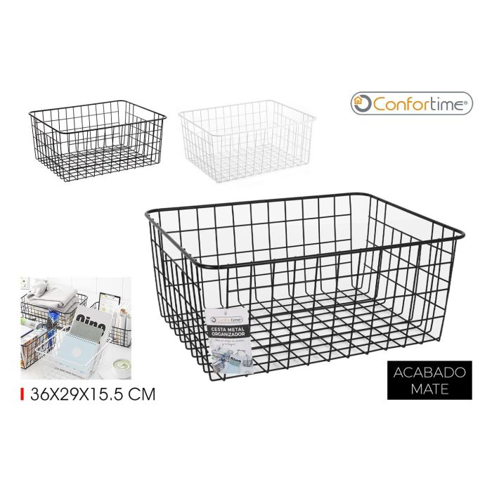 Cesta de Metal Organizadora 36x29x15.5 cm Confortime (12 Unidades) Cesta de Metal Organizadora 36x29x15.5 cm Confortime (12 Unidades)