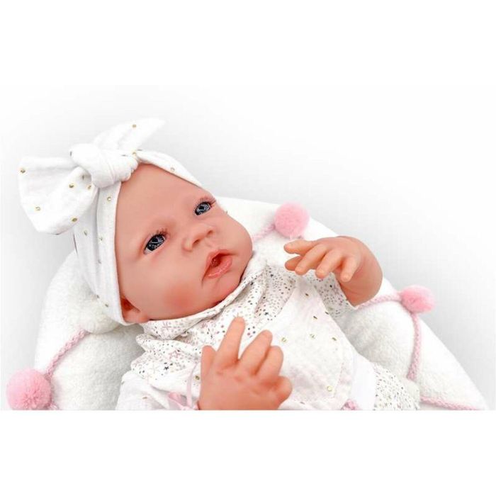 Reborn traje blanco punto estampado mecanismo real almohada lactancia ref: 18301-24 50 cm 1 Reborn traje blanco punto estampado mecanismo real almohada lactancia ref: 18301-24 50 cm 1
