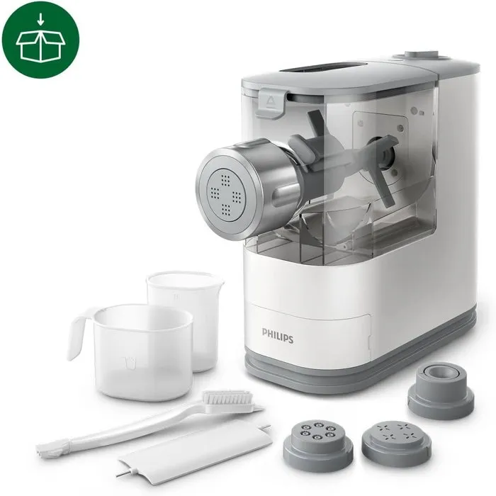Philips HR2345 / 19 Máquina para hacer pasta - 450g - 4 formas: espagueti, penne, fettuccini, lasaña - blanco 1 Philips HR2345 / 19 Máquina para hacer pasta - 450g - 4 formas: espagueti, penne, fettuccini, lasaña - blanco 1