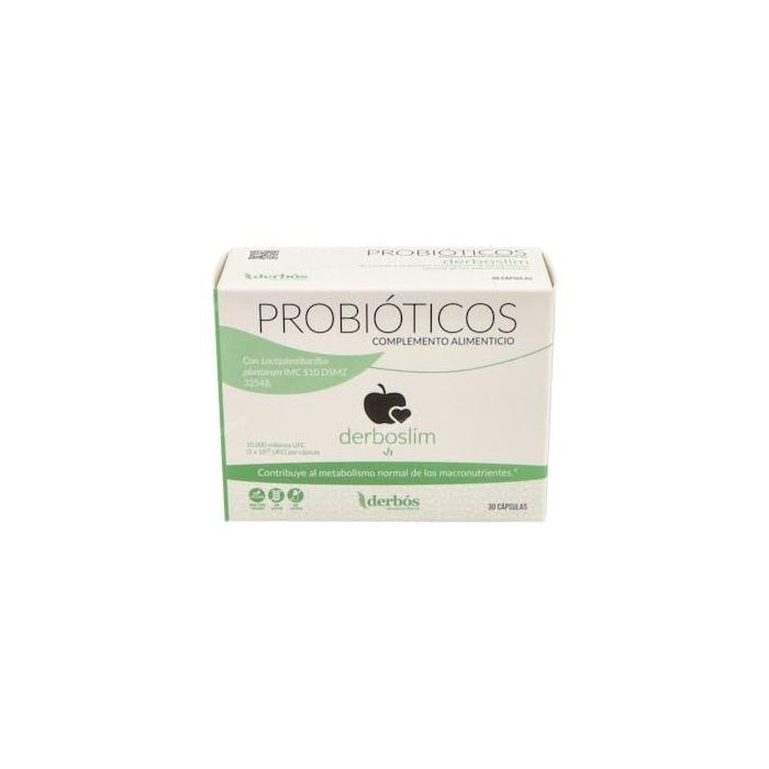DERBOS Derboslim 30 cápsulas con Probióticos, Biotina y Cromo para el metabolismo normal de macronutrientes, Apto para veganos