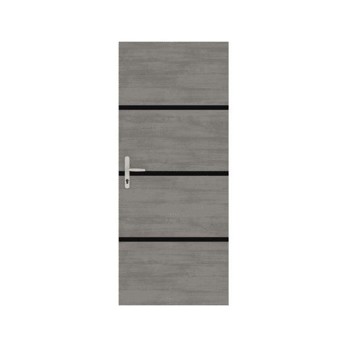 Kit de Renovación para Puerta Interior - NORDLINGER PRO - 4 Hojas 85 x 50 cm y 3 Perfiles Negros 85 x 2 cm - Gris Ágata