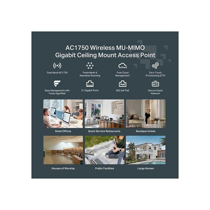 TP-Link FESTA F54 Access Point AC1750 Doble Banda 2.4 GHz 5 GHz 1300 Mbit/s 5