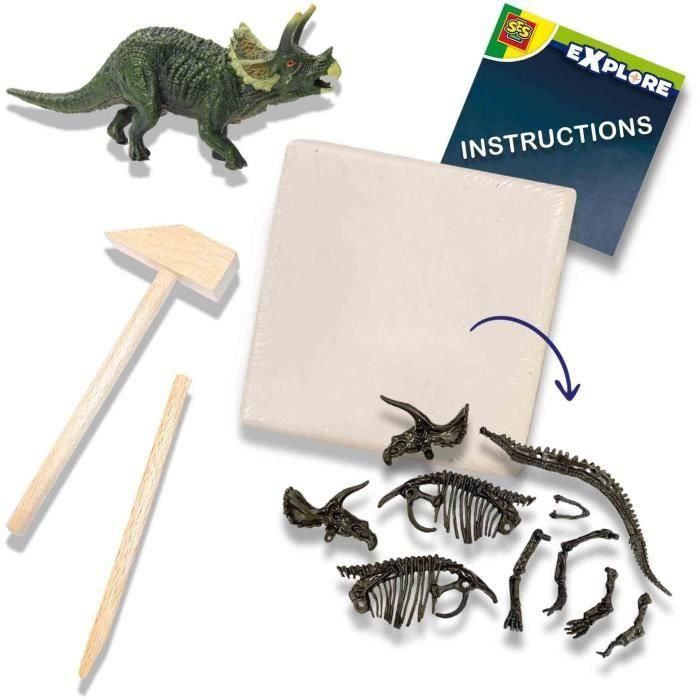 Excavación 2 en 1 de dinosaurios y esqueletos - Triceratops - SES CREATIVE 1 Excavación 2 en 1 de dinosaurios y esqueletos - Triceratops - SES CREATIVE 1