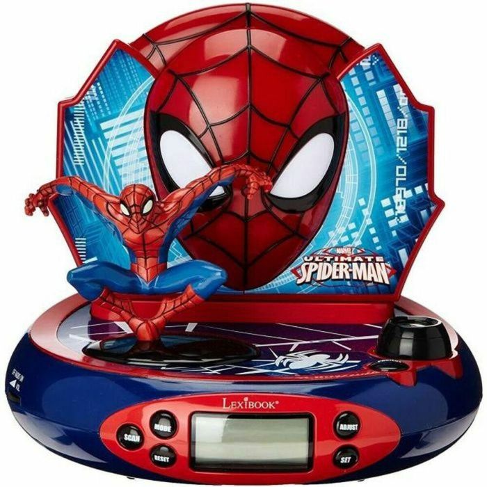 LEXIBOOK - SPIDERMAN - Radio reloj despertador para niños con proyecciones de imágenes