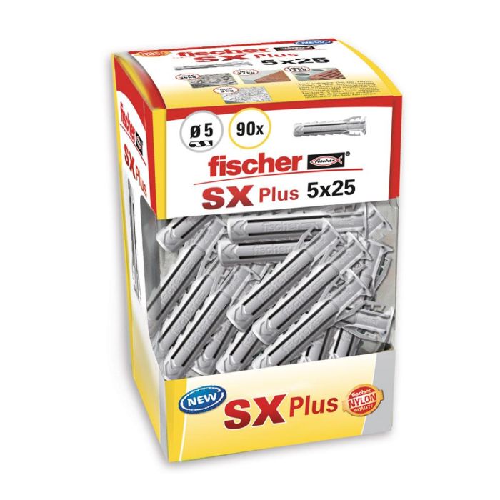 Fischer Taco Sx Plus Ø5 x 25 mm, Nylon, Caja 90 uds - Ref. 553433 0 Fischer Taco Sx Plus Ø5 x 25 mm, Nylon, Caja 90 uds - Ref. 553433 0