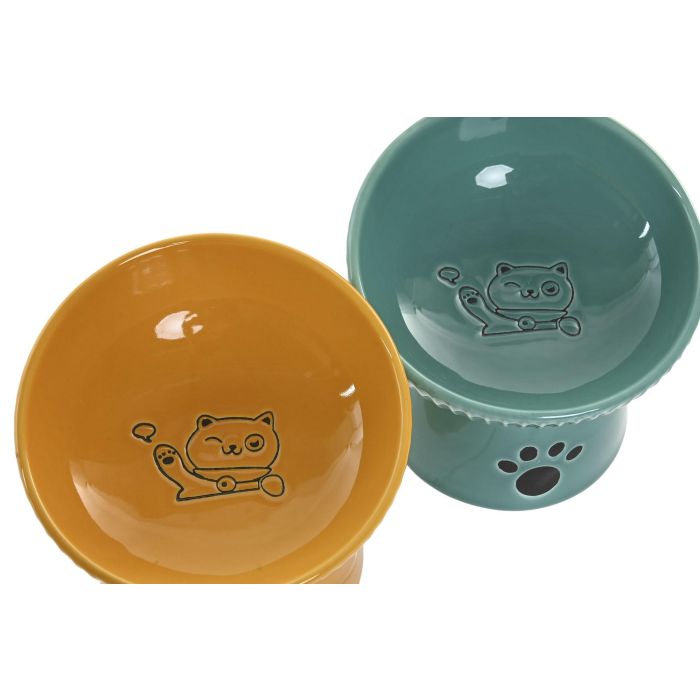 Bol Basicos DKD Home Decor Turquesa Amarillo 12.5 x 11 x 12.5 cm (4 Unidades) 1 Bol Basicos DKD Home Decor Turquesa Amarillo 12.5 x 11 x 12.5 cm (4 Unidades) 1