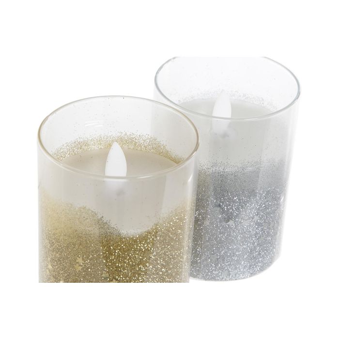 DKD Home Decor Vela LED de Navidad Moderna en Cristal, Colores Dorado y Plateado, 7.5x7.5x10 cm, Pack de 6 Unidades Surtidas 2 DKD Home Decor Vela LED de Navidad Moderna en Cristal, Colores Dorado y Plateado, 7.5x7.5x10 cm, Pack de 6 Unidades Surtidas 2