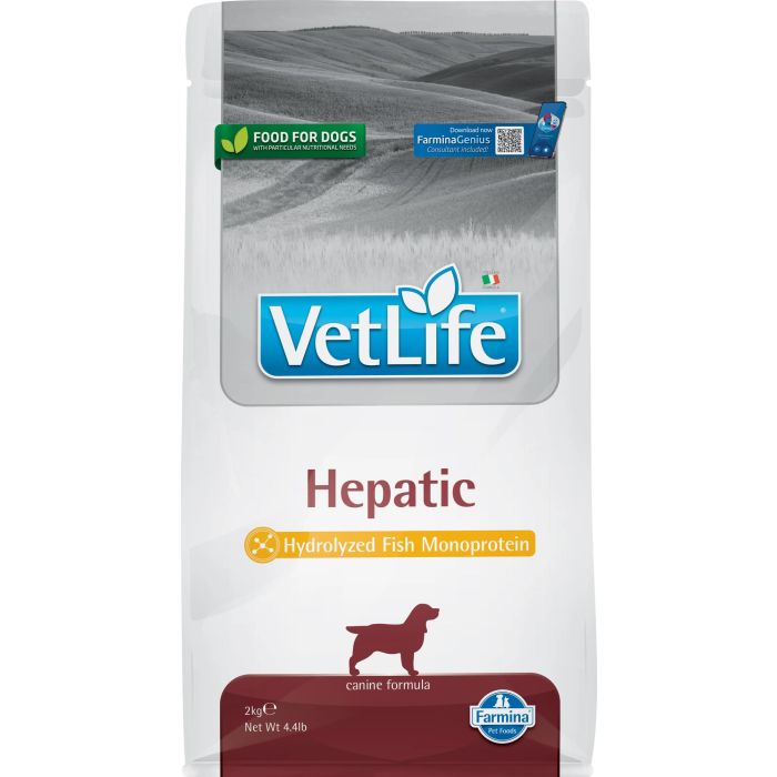 Farmina Vet Life Dog Hepatic - Alimento dietético para perros con insuficiencia hepática crónica, 2 kg