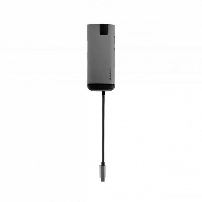 Verbatim Hub Multipuerto USB-C con HDMI, 3x USB 3.0, Ethernet Gigabit, Lector SD/microSD, Carga PD, Soporte 4K UHD 4