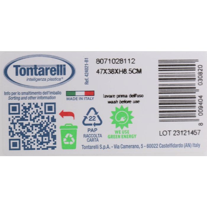 Tontarelli Escurreplatos con Bandeja Scolap. Blanco 47x38 cm (12 Unidades)