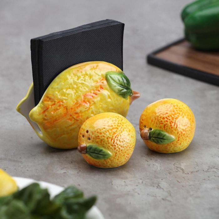 Servilletero Limon Versa 9x13.8x5.6 cm Cerámica (6 Unidades) 3 Servilletero Limon Versa 9x13.8x5.6 cm Cerámica (6 Unidades) 3