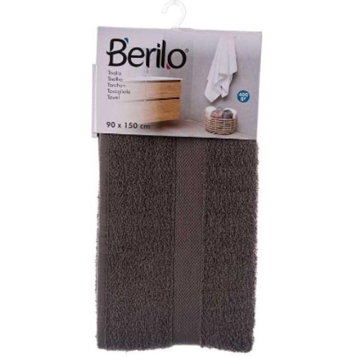 Toalla de baño Berilo 89671 Gris 80 % algodón 20 % Poliéster 90 x 150 cm 90 x 0,5 x 150 cm (3 Unidades) 2