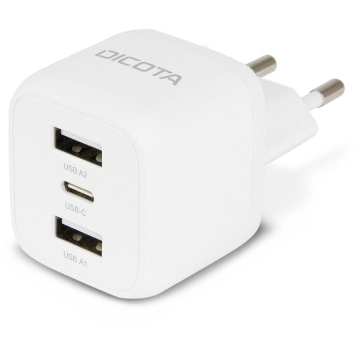 DICOTA D32069 Cargador de pared GaN 32W con 3 puertos (2 USB-A, 1 USB-C) para portátil y smartphone, negro 1