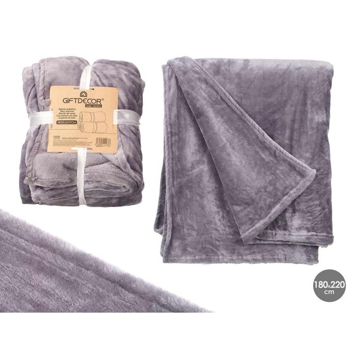 Manta Sedalina Gris Claro 180X220Cm Giftdecor (6 Unidades) Manta Sedalina Gris Claro 180X220Cm Giftdecor (6 Unidades)