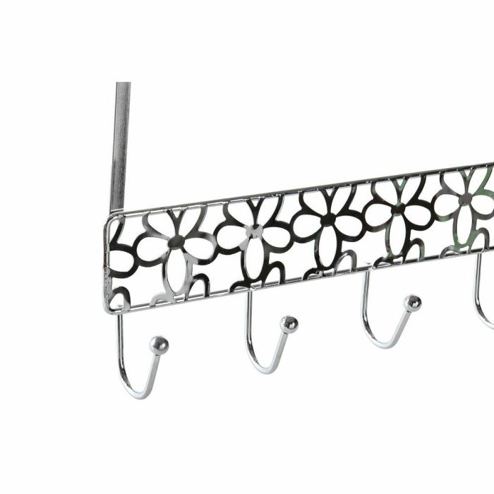 Perchero para Puertas DKD Home Decor Plateado Metal Plástico Flores 32 x 10 x 19 cm 2