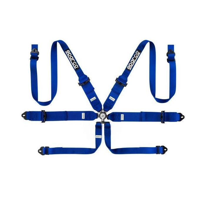 Sparco S04818RH1AZ Arnés de 6 Puntos Azul para FHR/HANS