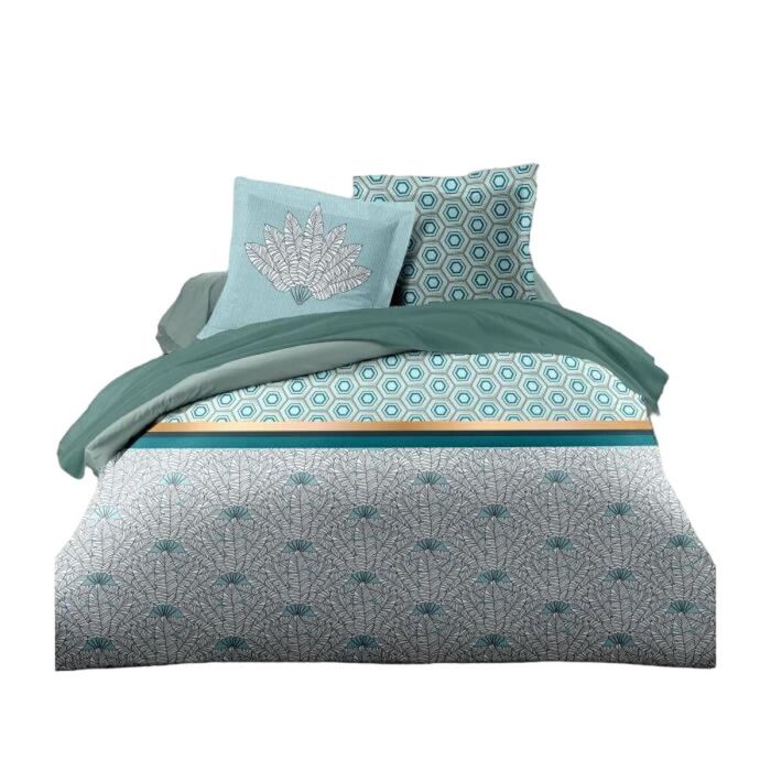 Home Linge Passion Juego Edredón Luxor Algodón 57 Hilos Tejido Muy Apretado 240x260 cm + 2 Fundas Almohada 65x65 cm - Verde Esmeralda y Blanco Home Linge Passion Juego Edredón Luxor Algodón 57 Hilos Tejido Muy Apretado 240x260 cm + 2 Fundas Almohada 65x65 cm - Verde Esmeralda y Blanco