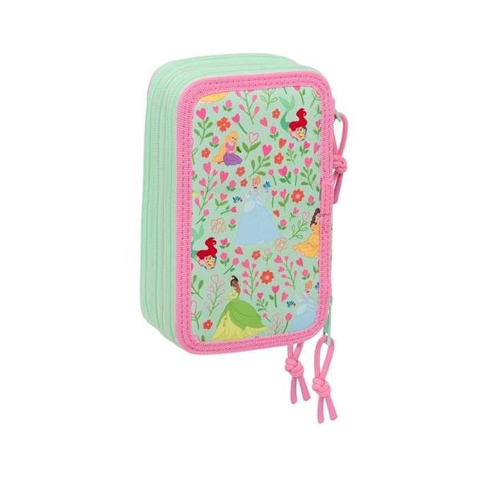 Estuche Escolar con Accesorios Disney Princess Bloom Rosa Aguamarina 12,5 x 19,5 x 5,5 cm 37 Piezas 1