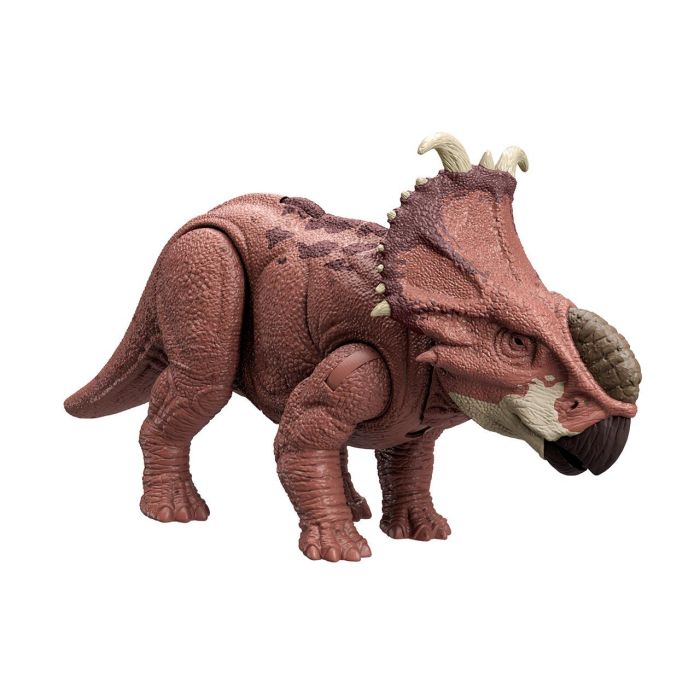 Mattel HTK72 Jurassic World Wild Roar Pachyrhinosaurus - Figura de Acción con Sonido y Movimiento de Ataque 1