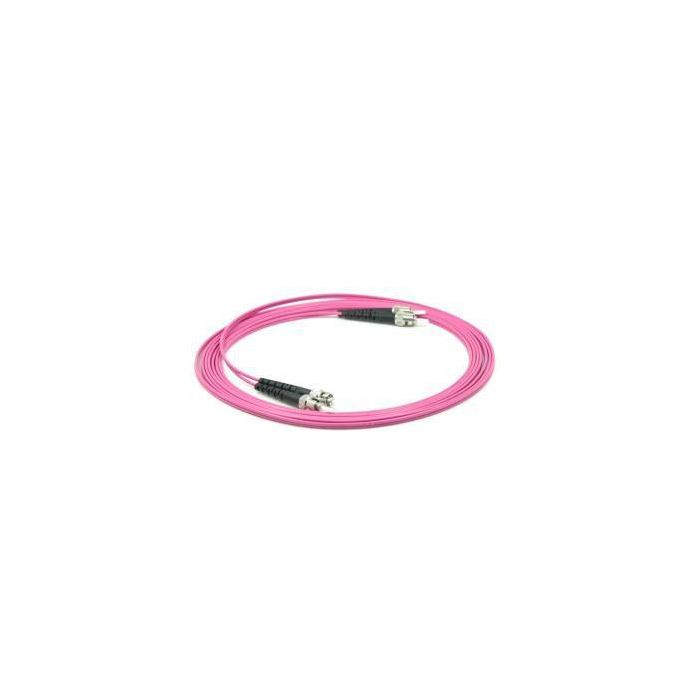 MicroConnect Cable de fibra óptica ST-ST, multimodo dúplex OM4 (Erica Violeta), 3m para Ethernet 10/40/100 gigabits
