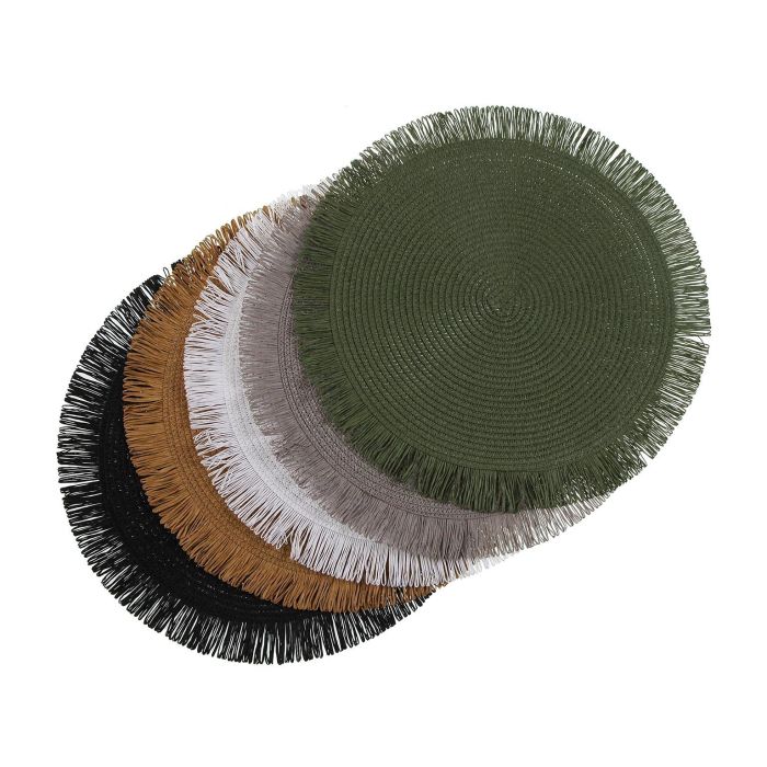Salvamantel Con Flecos Gris Versa (6 Unidades) 3 Salvamantel Con Flecos Gris Versa (6 Unidades) 3