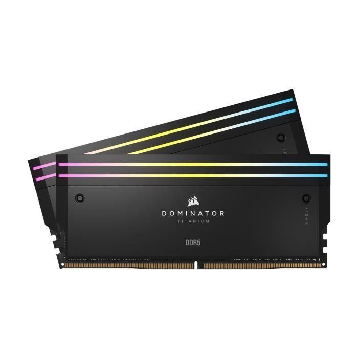 Memoria RAM - CORSAIR - Dominator Titanium RGB DDR5 - 32GB 2x16GB DIMM - 7200MT/s - Intel XMP 3.0 - 1.45V - Negro (CMP32GX5M2X7200C3 1