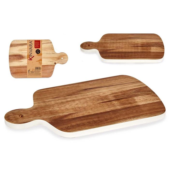 Tabla de cortar madera acacia 40 cm con borde blanco - Kinvara (12 Unidades) Tabla de cortar madera acacia 40 cm con borde blanco - Kinvara (12 Unidades)