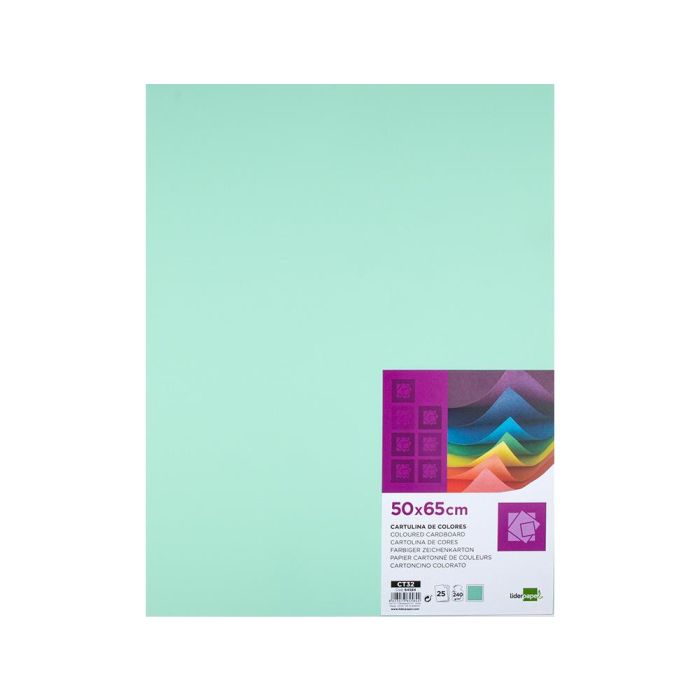 Cartulina Liderpapel 50x65 cm 240 gr-M2 Verde Navidad Paquete De 25 Hojas 1