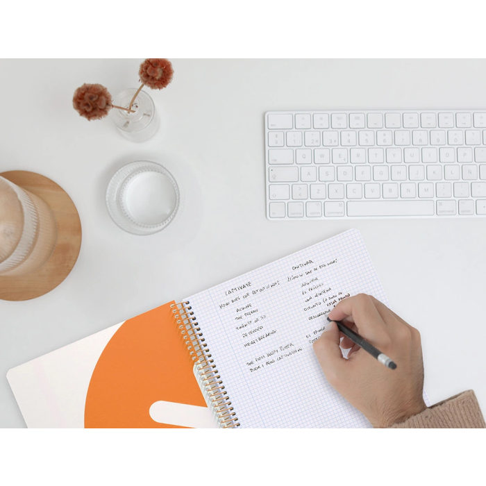 Antartik Cuaderno espiral A4 micro tapa dura 80 hojas 100gr cuadro 5mm color mostaza 11