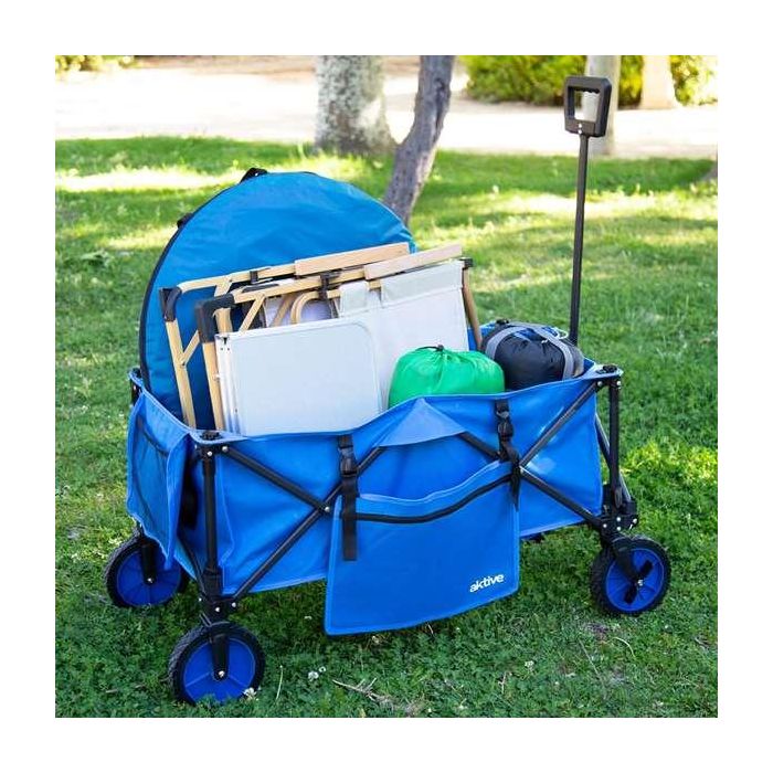Carro Multiusos Aktive Azul Negro Poliéster PVC Acero 88 x 108 x 47 cm Plegable Playa 5