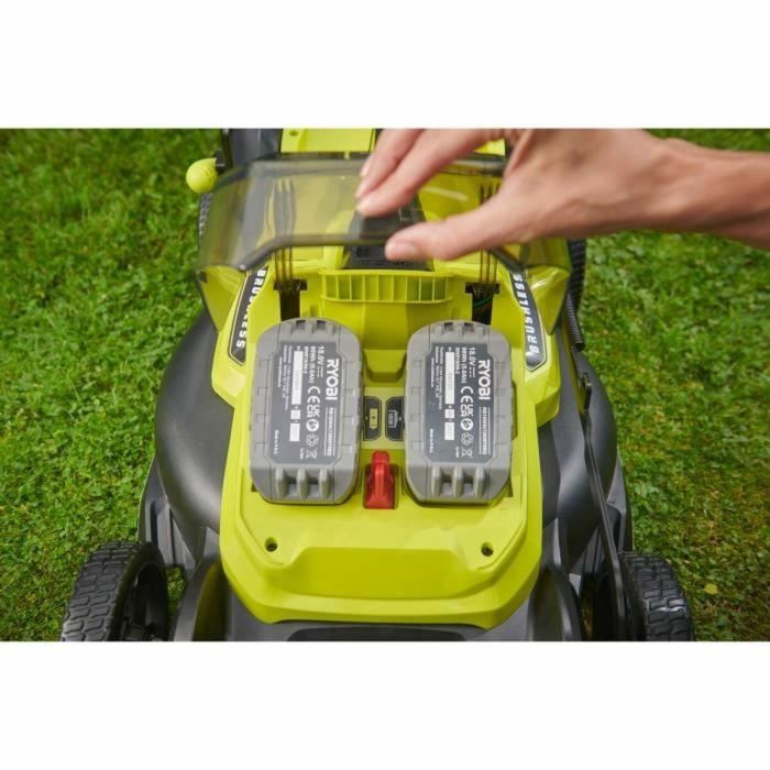 Ryobi RYO4892210233462 Cortacésped de empuje 18V, Corte Ø 40 cm, Recogida y Mulching, Incluye 2 baterías 4Ah y cargador 4