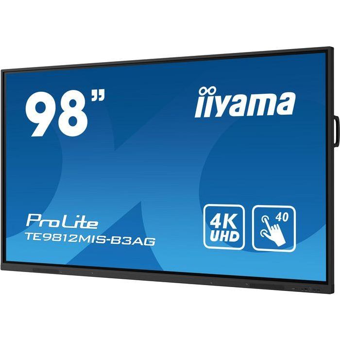 iiyama TE9812MIS-B3AG pantalla de señalización Diseño de quiosco 2,49 m (98") LCD Wifi 400 cd / m² 4K Ultra HD Negro Pantalla táctil Procesador incorporado Android 11 24/7 4 iiyama TE9812MIS-B3AG pantalla de señalización Diseño de quiosco 2,49 m (98") LCD Wifi 400 cd / m² 4K Ultra HD Negro Pantalla táctil Procesador incorporado Android 11 24/7 4