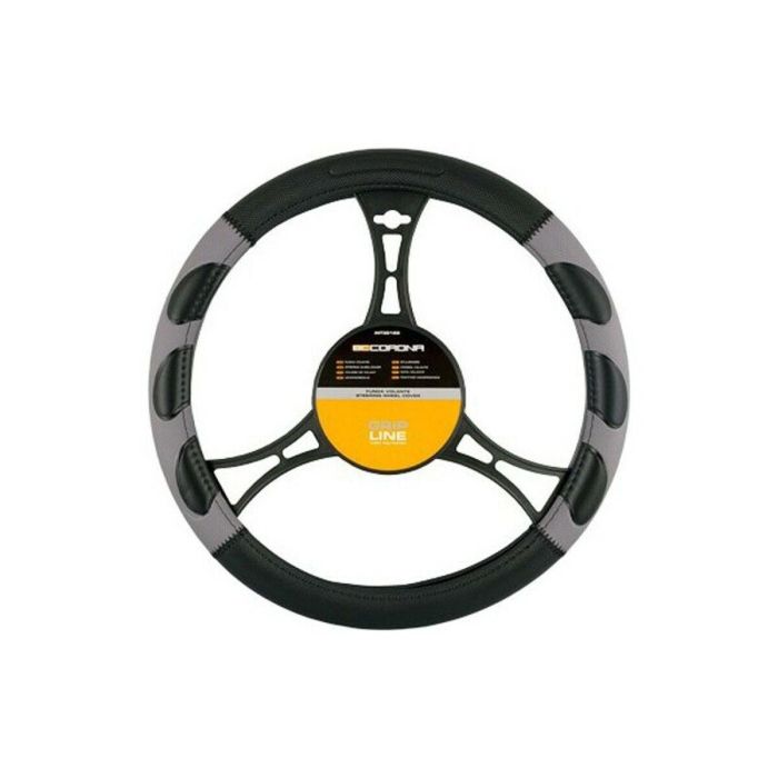 Cs INT30168 Funda Volante Grip Universal Diseño Deportivo Negro-Gris Protege Volante Original Poliéster Fácil Limpieza 0 Cs INT30168 Funda Volante Grip Universal Diseño Deportivo Negro-Gris Protege Volante Original Poliéster Fácil Limpieza 0