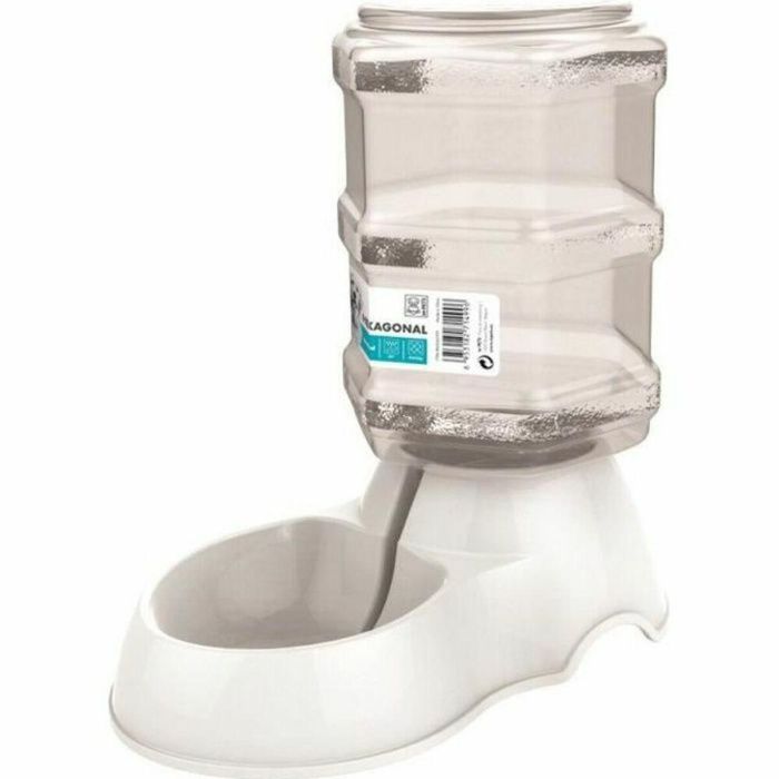 Dispensador de agua hexagonal M-PETS - 3500ml - Blanco - Para perros