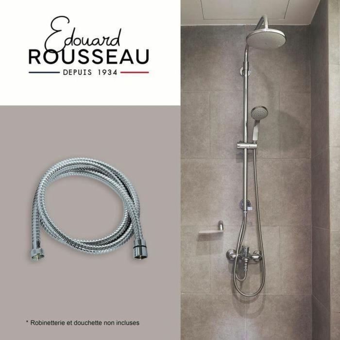 Edouard Rousseau ROU3047404226312 Manguera de Ducha Universal con Conector, Tuercas Metálicas, 1.50 m, Acero Inoxidable Cromado 4