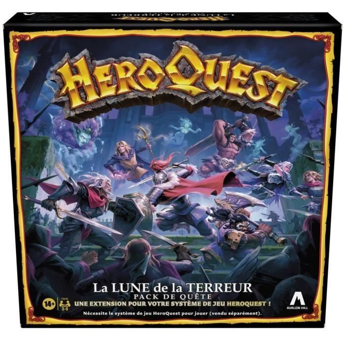 HeroQuest, paquete de misiones Terror Moon, se requiere sistema de juego HeroQuest, juegos de rol para 2 a 5 jugadores, 14 años