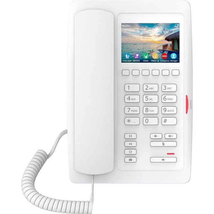Fanvil H5W-White Teléfono IP Blanco con 2 líneas, Pantalla LCD 3.5", Wi-Fi y PoE para Escritorio