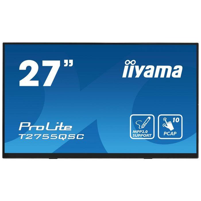 Monitor Iiyama 27" Ips Bonded Pcap 10P Touch, Mpp2.0 (Active Stylus) Supported, 2560X1440, Flat Bezel Free Glass Front, Hdmi, Displayport, 360Cd/M², Usb Hub 2X 3.2, Speakers, Bookstand (T2755QSC-B1) 1 Monitor Iiyama 27" Ips Bonded Pcap 10P Touch, Mpp2.0 (Active Stylus) Supported, 2560X1440, Flat Bezel Free Glass Front, Hdmi, Displayport, 360Cd/M², Usb Hub 2X 3.2, Speakers, Bookstand (T2755QSC-B1) 1